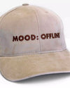 Cap Forever is Boring Beige Offline with MOOD: OFFLINE embroidery on the front.