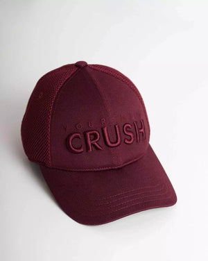 Forever is Boring Bordeaux Mesh Cap with YOUR NEW CRUSH embroidery on the front